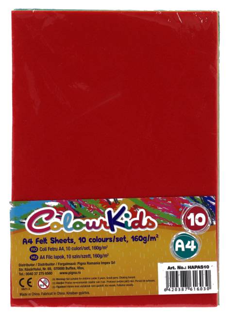 Coli pasla 10 culori A4 160gr Art Craft CK